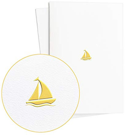 Diese-Klappkarten Reisegutschein|Hochwertiges Geschenk oder Gutschein zu Geburtstag Hochzeit Hochzeitstag|Abschiedskarte Rente|Segelschiff in Goldprägung auf Strukturpapier|E28