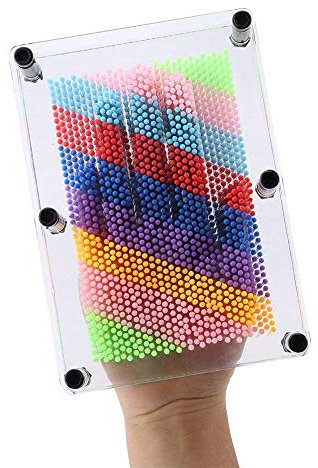 3D Pin Art Sculpture, Pin Impression Toy 3D Tableau à Clous Pinart Tableau Pinpressions Sculpture Jouet rétro grand jouet pour les enfants(Transparent Middle)