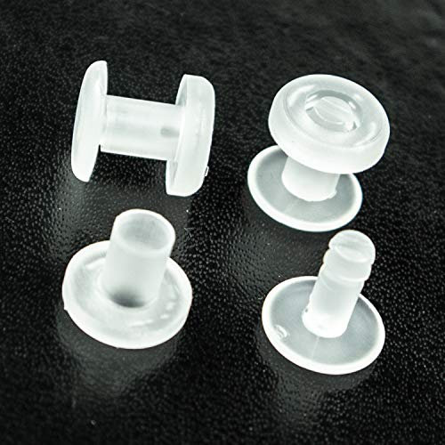 LEO’s - 100 x Drucknieten Kunststoff 3 mm Höhe (d= 5,5 mm) Transparent - Druckniete Druckösen zur dauerhaften Zusammenheftung von Drucksachen - Buchnieten Kunststoffnieten ohne Werkzeug montierbar