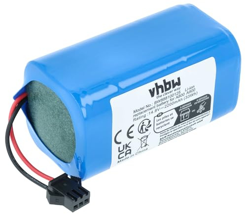 vhbw Akku kompatibel mit Eufy RoboVac 30C Max, 35 C, G10 Hybrid, 30, G20, 25C Max, G15, 30 C, G20 Hybrid Staubsauger (2200 mAh, 14,8 V, Li-Ion)
