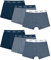 Snocks Boxershorts Herren aus Bio-Baumwolle (6er Pack) - Atmungsaktiv und Ideal für Sport und Alltag - Kein juckendes Etikett - Unterhosen Herren - Gr.S, Farbe Blau Gestreift
