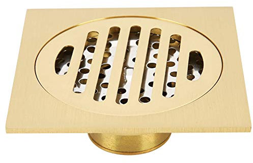 Desagüe de Piso de Ducha con Rejilla de Rejilla de Cubierta Extraíble 4.3x4.1x2.2 Pulgadas de Largo, Drenaje de Piso de Acero para Inodoro de Cocina