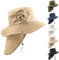Carnavalife Sonnenhut mit Nackenschutz für Herren, Damen, Fischerhut, atmungsaktiv und faltbar, Mütze mit Ohrenschützern für Camping und Gang, Unisex, Einheitsgröße, braun, One size