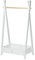[en.casa] Kinder-Garderobe Laxe 126 x 73 x 43 cm Garderobenständer für Kinder freistehend Kleiderständer mit Staufach Stange aus Bambus Weiß/Natur