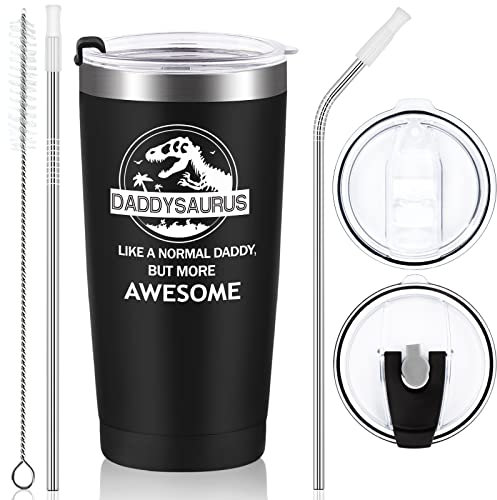 Livole Father s Day Christmas Presents for Dad, Best Dad Mug, Daddy Birthday Gifts from Daughter, Like A Normal Daddy But More Awesome, Stainless Steel Wine Tumbler, 20oz Insulated Coffee Mug