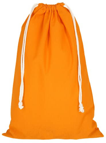 TEXXILLA Zuziehbeutel - Baumwolle | OEKO-TEX 100 zertifiziert | 40x50cm | Jutebeutel | Einkaufstasche | unbedruckt, Farbe:mandarin