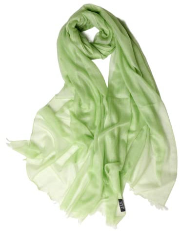 Prettystern Damen 100% Kaschmir-Wolle leicht Ring Pashmina-Schal Abendkleid Kaschmir Scarf XL feine Cashmere 17. hellgrün