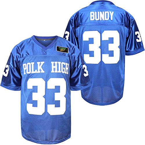 33 AL Bundy Fußball Trikot Blau Shirt 90er Jahre Hip Hop Kleidung Party, Blau, L