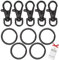 SICOU 5 Sets Keychain Hooks with Key Rings Swivel Clasps Lanyard Snap Hooks Metal Lobster Claw Clasps Key Chain for Lanyard Clip, Jewelry Making, Crafts, Black, 1.5INCH