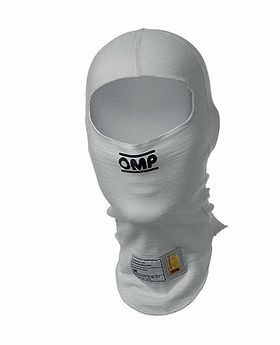 OMP Tecnica Evo – FIA-zugelassene professionelle Renn-Sturmhaube, Weiß, S