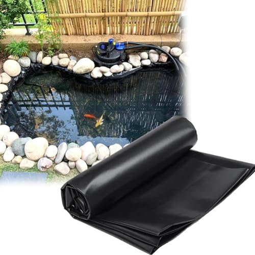 MISKYN Teichfolie,Gartenteich Teichplane,Große Fischteichfolie,Schwarze Folie Garten,Teichfolie 3X3m,Baufolie Extra Stark,Für Fischteiche,Brunnen,Wassergarten Und Wasserfall,6 * 6m