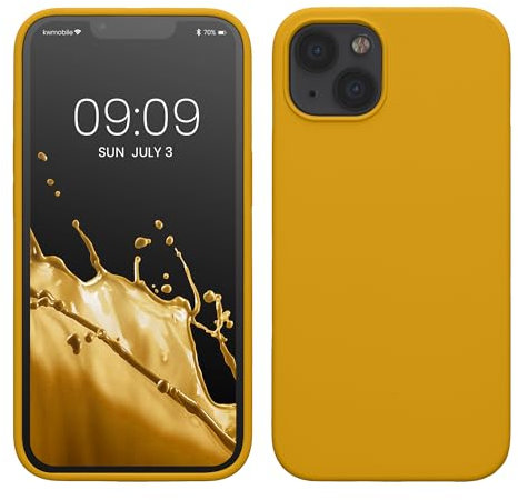 kwmobile Handyhülle für iPhone 13 Hülle, für iPhone 13 Case - Hülle Silikon - kabelloses Laden - Honiggelb