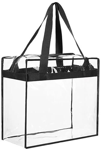 Fahibin Durchsichtige Tasche,Transparent Tragetasche,Große transparente Tragetasche für Schulen, Konzerte, Sportveranstaltungen, Arbeit