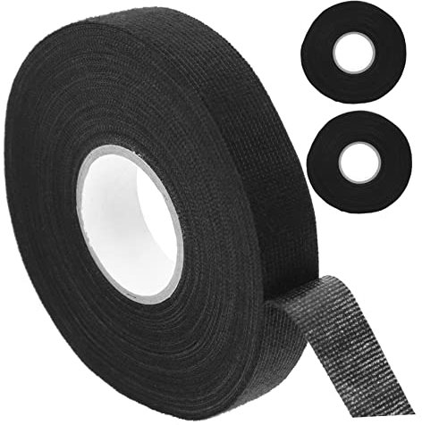 ULTECHNOVO Stoffband 3 Rollen selbstklebendes Klebeband schwarzes Tittentape Elektroband strassband stoffbänder Wundband Kabelbaumband Selbstklebeband für Audio Autotür Außen Auto Klebeband