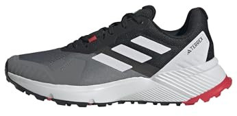 adidas Men's Terrex Soulstride Trail Running Shoes, Grey Four/Dash Grey/Pure Ruby, 7 UK