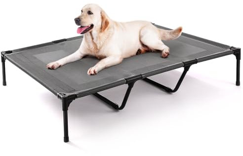 petizer Erhöhtes Hundebett – atmungsaktives Netzgewebe, robuster Stahlrahmen, leicht zu reinigen, tragbares und vielseitiges Haustierbett für den Innen- und Außenbereich – ideal für Gelenkentlastung