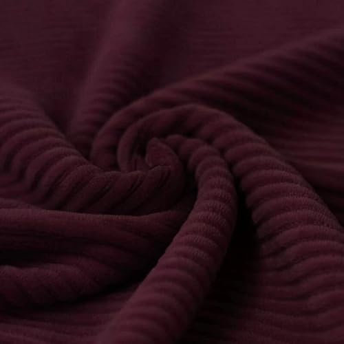 Cordjersey Cord-Jersey Cordnicki Rippenjersey | Breitcordoptik | ab 50 cm | Meterware (bordeaux)