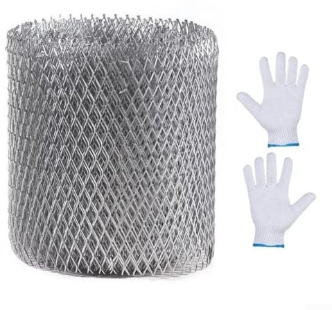 Rete in alluminio per grondaie, impedisce efficacemente che foglie, rami e sporco entrino nella grondaia, facile da personalizzare (15 cm x 6 m)