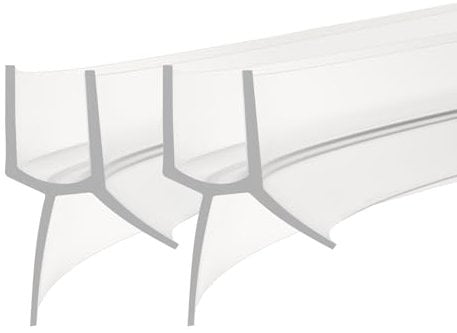 2 Stück Duschdichtung Gebogen, Duschtürdichtung mit extra dicker Gummilippe, Vorgebogene Ersatzdichtung für Runddusche Bad Duschwand für 4-8mm Glasdicke (Transparent, 4-6mm Glas | 1m)