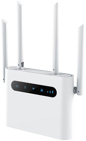HOSAYA Tragbare 4G-SIM-Karte, LTE CPE 32 WiFi-Modem, 32 WLAN-Benutzer, 3 RJ45-Ports, Vier Große Antennen, Desktop/Wandmontage Router Mit Hotspot-Funktion