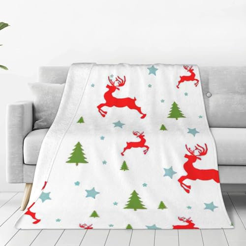 Flanelldecke mit Weihnachtsmotiv, ultraweich, Mikro-Fleece-Decke, leicht, warm, geeignet für Couch oder Betten