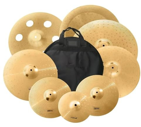 Piatti Per Batteria Acustica Set Di Batteria Per Piatti In Lega 14 Hihats+16 Crash+18 Crashride+20Ride Plus Con Borsa Per Piatti 5 Pezzi(8 pcs)