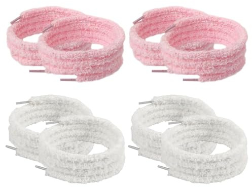 CVDYWDJIE 4 Paires De Lacets En Peluche, Lacets Mignons, Lacets De Remplacement, Lacets Décoratifs, Accessoires De Chaussures