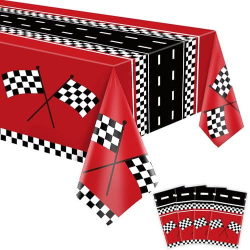 4 Stück Rennauto-Tischdecken Auto-Geburtstagsfeier-Zubehör Straßen-Tischdecke Rennauto-Party-Tischdecke Rennsport-Themenparty Auto-Dekoration 130X220 cm
