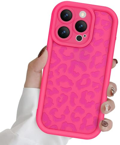 Newseego für iPhone 15 Pro Hülle, Süßes Leopardenmuster Flexibel TPU Handyhülle 6,1 Zoll Stoßfest Fallschutz Anti-Kratz Ästhetisch Niedlich Schutzhülle für iPhone 15 Pro Leuchtend Rosa
