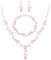 EVER FAITH Hochzeit Schmuckset für Braut Brautjungfer, Rosa Teardrop Cubic Zirkonia Blatt Rebe Braut Prom Halskette baumeln Ohrringe Armband Set für Damen