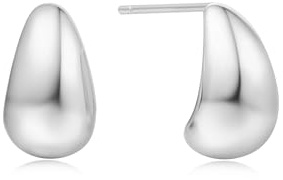 ANIA HAIE Damen Creolen Vogue Maven Small Dome Hoop aus 925 Sterling Silber, Größe: 13,5 x 7,8 mm, inkl. Geschenkverpackung