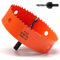 Scie cloche - 105 mm - Orange - Acier rapide HSS M42 bi-métal - Scie cloche avec tige hexagonale et foret avec profondeur de coupe de 35 mm - Pour bois, construction sèche et tôle métallique