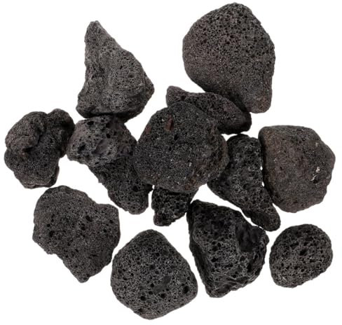 Milisten Schwarzer Vulkanstein für Aquarium, 1 Pack, Poröses Dekor