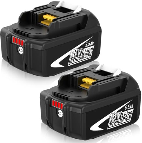 2X BL1850B Sostituzione per Makita batteria 18V 5.5Ah BL1860B BL1860 BL1850 BL1840B BL1840 BL1830B BL1830 BL1815 BL1835 BL1845 LXT-400 con indicatore LED