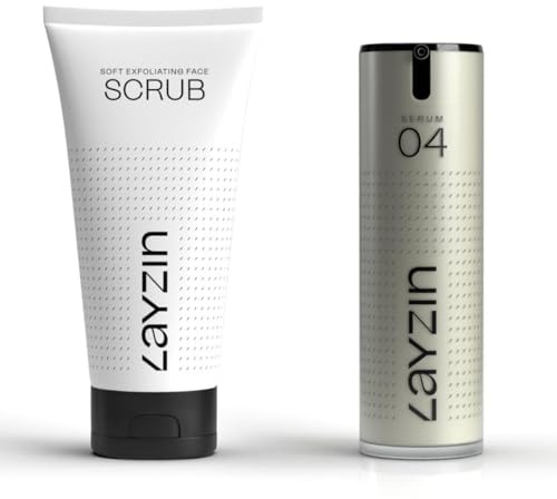 LAYZIN Skin Repair Bundle – Gesichts-Pflegeset mit Sanftem Gesichtspeeling und Sérum 04 für sanfte Exfoliation, Hydratation und Hautreparatur mit Sorbosil-Peelingpartikeln und Airless-Spender – Für