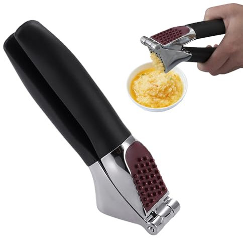 Presse-Ail, Broyeur Manuel d'Ail avec Mécanisme Écrasement, Design Ergonomique et Nettoyage Facile Gadget de Cuisine pour Préparation Culinaire Précise