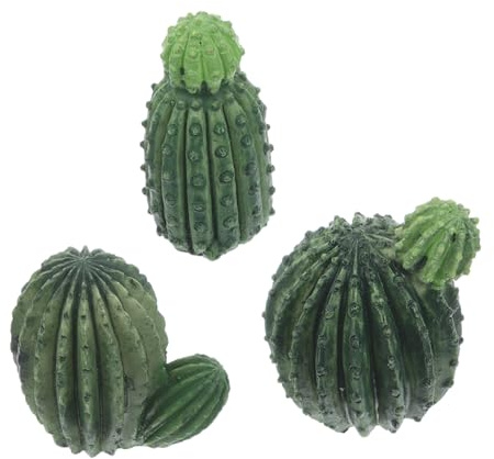 UPKOCH 3 Piezas Micro Cactus de Resina Plantas Suculentas Artificiales para Decoración Interior Figuritas DIY Simulación Realista para Hogar y Oficina Detalle Artesanal