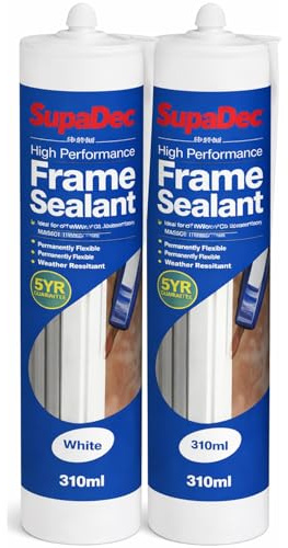 Frame Sealant White 300ml – Pack of 2 | Flexible Weatherproof Sealant for Window & Door Frames | Interior & Exterior Gap Sealing