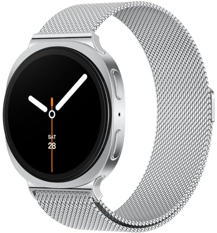 Raradev Milanaise Magnetband für Samsung Galaxy Watch 9/8 (40mm 44mm) | Edelstahl-Milanaiseband, Anti-Haken Mesh & komfortabel. Kompatibel mit samsung galaxy watch 8 Classic 46mm. Damen Herren
