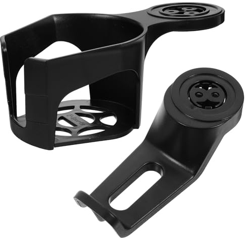 Luxshiny 2pcs Black Desk Accessories Set under Desk Headphone Hook and Rotatable Mug Holder Clamp Anti-spill Cup Holder for Office Computer Organization
