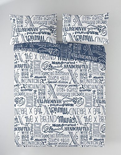 München Bettbezug 135 cm Weiß, blau