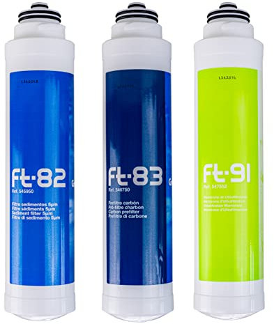 Ersatzfilter für FT-LINE 3. Aktivkohle-Wasserfilter-System mit UF-Filtration ohne Wasserhahn inkl. Anschlusset geeignet für Sprudel-Lok, Sprudelux, Sprudelgeräte, Wassersprudler, Sprudelsysteme