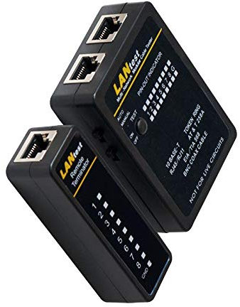 odedo® Tester per cavi RJ45 / RJ11 RJ12 BNC con unità remota, tester di rete, tester di linea LAN ISDN DSL CAT 5/6/7, cavo patch Ethernet Network Cable Tester