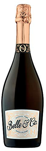Belle & Co Sparkling Rose Alcohol Free Wine, Non-Alcoholic, Gifts for New Mums, Ideal for Celebrations and Festive Parties for Non Drinkers and Drivers, Low Calorie 75 cl