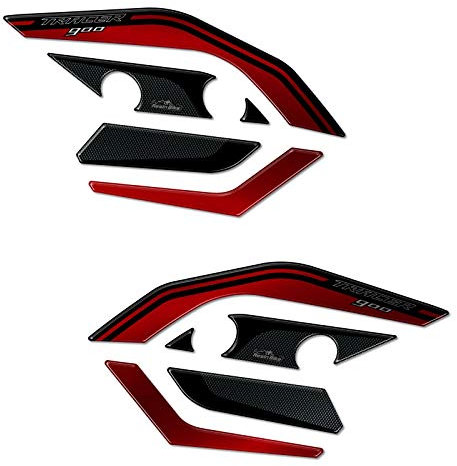Resin Bike Adesivi Moto Compatibile con Yamaha Tracer 900 2015 2017. Protezioni Paramani Moto da Urti e Graffi. Coppia Adesivi 3D Resinati - Finitura Rosso Metallizzato