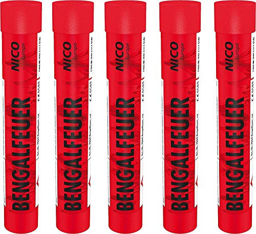Nico Bengalfeuer 10 Stück ( 5 weiß blinkend + 5 x rot blinkend ) Feuerwerk Bengalos Party Fußball von Aktivhandel