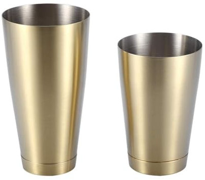 Set di shaker per cocktail da 2 pezzi, tazze per shaker Boston in acciaio inossidabile Kit da bar per bar con shaker per bevande Martini(Titanio dorato)