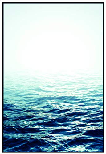 Panorama Gerahmtes Poster Calm Sea 70 x 50 cm - Gedruckt auf Starres Poster - Enthält Rahmen - Moderne Bilder Wohnzimmerdekoration - Schlafzimmer