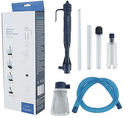 JTWEB Nettoyage Aquarium Electrique,Aquarium Changer l'eau avec Filtre,Aspirateur Aquarium Electrique avec Siphon Aspirateur de Gravier Aquarium pour Aquarium Moyen et Grand Gravier Changer l'eau