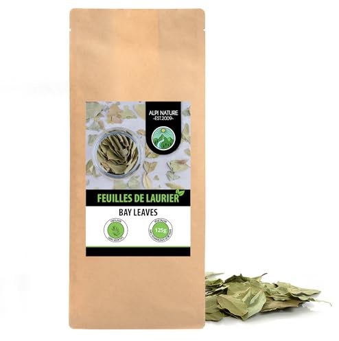 Alpi Nature Feuilles de Laurier 125g, Feuilles Entières Séchées, Épice de Laurier pour la Cuisine